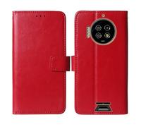 Cheshaoping Flip Premium Retro Business Cuir Housse Coque Etui Cas Couverture Protecteur Téléphone Case Portefeuille Cover pour Energizer Hard Case P28K 6.78" (Rouge)