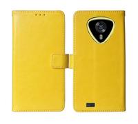 Cheshaoping Flip Premium Retro Business Cuir Housse Coque Etui Cas Couverture Protecteur Téléphone Case Portefeuille Cover pour Cubot Kingkong Mini 4 4.7" (Jaune)