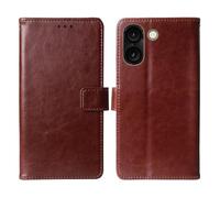 Cheshaoping Flip Premium Retro Business Cuir Housse Coque Etui Cas Couverture Protecteur Téléphone Case Portefeuille Cover pour Logicom Orion E1 Plus 6.75" (Brun)