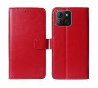 Cheshaoping Flip Premium Retro Business Cuir Housse Coque Etui Cas Couverture Protecteur Téléphone Case Portefeuille Cover pour Aligator S6600 Duo 6.6" (Rouge)