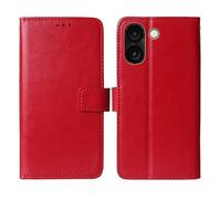 Cheshaoping Flip Premium Retro Business Cuir Housse Coque Etui Cas Couverture Protecteur Téléphone Case Portefeuille Cover pour Logicom Orion E1 6.75" (Rouge)