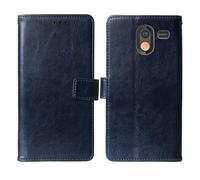 Cheshaoping Flip Premium Retro Business Cuir Housse Coque Etui Cas Couverture Protecteur Téléphone Case Portefeuille Cover pour Gigaset GL695 2.31" (Bleu Fonce)