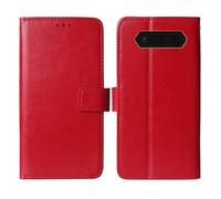 Cheshaoping Flip Premium Retro Business Cuir Housse Coque Etui Cas Couverture Protecteur Téléphone Case Portefeuille Cover pour JCB Tradesman 2F 4G 2.4" (Rouge)