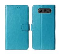 Cheshaoping Flip Premium Retro Business Cuir Housse Coque Etui Cas Couverture Protecteur Téléphone Case Portefeuille Cover pour Logicom Kay 244 2.44" (Bleu)