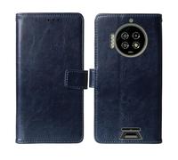 Cheshaoping Flip Premium Retro Business Cuir Housse Coque Etui Cas Couverture Protecteur Téléphone Case Portefeuille Cover pour Energizer Hard Case P28K 6.78" (Bleu Fonce)