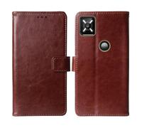 Cheshaoping Flip Premium Retro Business Cuir Housse Coque Etui Cas Couverture Protecteur Téléphone Case Portefeuille Cover pour Crosscall Core M6 5.99" (Brun)