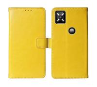 Cheshaoping Flip Premium Retro Business Cuir Housse Coque Etui Cas Couverture Protecteur Téléphone Case Portefeuille Cover pour Crosscall Core M6 5.99" (Jaune)