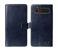 Cheshaoping Flip Premium Retro Business Cuir Housse Coque Etui Cas Couverture Protecteur Téléphone Case Portefeuille Cover pour Gigaset GLX8 Plus 2.4" (Bleu Fonce)