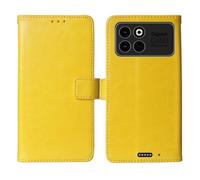 Cheshaoping Flip Premium Retro Business Cuir Housse Coque Etui Cas Couverture Protecteur Téléphone Case Portefeuille Cover pour Gigaset GX50 6.77" (Jaune)
