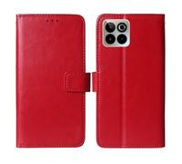 Cheshaoping Flip Premium Retro Business Cuir Housse Coque Etui Cas Couverture Protecteur Téléphone Case Portefeuille Cover pour SPC Zeus 2 Elite 6.7" (Rouge)