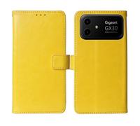 Cheshaoping Flip Premium Retro Business Cuir Housse Coque Etui Cas Couverture Protecteur Téléphone Case Portefeuille Cover pour Gigaset GX30 6.58" (Jaune)