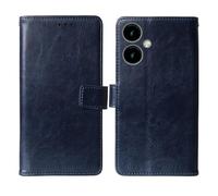 Cheshaoping Flip Premium Retro Business Cuir Housse Coque Etui Cas Couverture Protecteur Téléphone Case Portefeuille Cover pour SPC WUUM One 5" (Bleu Fonce)