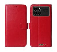 Cheshaoping Flip Premium Retro Business Cuir Housse Coque Etui Cas Couverture Protecteur Téléphone Case Portefeuille Cover pour Gigaset GX50 6.77" (Rouge)