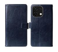 Cheshaoping Flip Premium Retro Business Cuir Housse Coque Etui Cas Couverture Protecteur Téléphone Case Portefeuille Cover pour Logicom Cosmo M2 Pro 6.75" (Bleu Fonce)