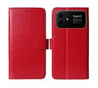Cheshaoping Flip Premium Retro Business Cuir Housse Coque Etui Cas Couverture Protecteur Téléphone Case Portefeuille Cover pour Gigaset GX30 6.58" (Rouge)