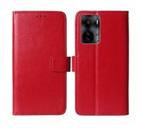 Cheshaoping Flip Premium Retro Business Cuir Housse Coque Etui Cas Couverture Protecteur Téléphone Case Portefeuille Cover pour Novey Force G20 6.78" (Rouge)