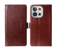 Cheshaoping Flip Premium Retro Business Cuir Housse Coque Etui Cas Couverture Protecteur Téléphone Case Portefeuille Cover pour Novey Force F15 6.56" (Brun)