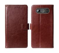 Cheshaoping Flip Premium Retro Business Cuir Housse Coque Etui Cas Couverture Protecteur Téléphone Case Portefeuille Cover pour SPC Fortune 2 Max 2.4" (Brun)