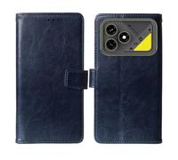 Cheshaoping Flip Premium Retro Business Cuir Housse Coque Etui Cas Couverture Protecteur Téléphone Case Portefeuille Cover pour Cubot Kingkong Dura 6.88" (Bleu Fonce)