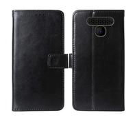 Cheshaoping Flip Premium Retro Business Cuir Housse Coque Etui Cas Couverture Protecteur Téléphone Case Portefeuille Cover pour Logicom Le Posh 405 1.77" (Noir)