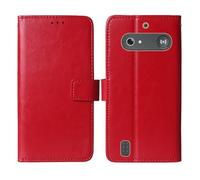 Cheshaoping Flip Premium Retro Business Cuir Housse Coque Etui Cas Couverture Protecteur Téléphone Case Portefeuille Cover pour Doro 8879 2.4" (Rouge)