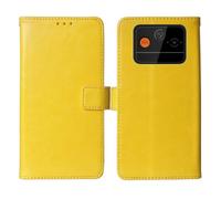 Cheshaoping Flip Premium Retro Business Cuir Housse Coque Etui Cas Couverture Protecteur Téléphone Case Portefeuille Cover pour iHunt Primo 4G 2.4" (Jaune)