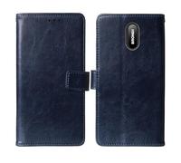 Cheshaoping Flip Premium Retro Business Cuir Housse Coque Etui Cas Couverture Protecteur Téléphone Case Portefeuille Cover pour Brondi Amico Home Nero 1.77" (Bleu Fonce)