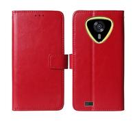 Cheshaoping Flip Premium Retro Business Cuir Housse Coque Etui Cas Couverture Protecteur Téléphone Case Portefeuille Cover pour Cubot Kingkong Mini 4 4.7" (Rouge)