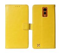 Cheshaoping Flip Premium Retro Business Cuir Housse Coque Etui Cas Couverture Protecteur Téléphone Case Portefeuille Cover pour Hammer Energy X 5.5" (Jaune)