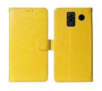 Cheshaoping Flip Premium Retro Business Cuir Housse Coque Etui Cas Couverture Protecteur Téléphone Case Portefeuille Cover pour SPC Talk 2 / Talk 2 GO 1.77" (Jaune)