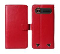 Cheshaoping Flip Premium Retro Business Cuir Housse Coque Etui Cas Couverture Protecteur Téléphone Case Portefeuille Cover pour Gigaset GLX8 Plus 2.4" (Rouge)