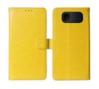 Cheshaoping Flip Premium Retro Business Cuir Housse Coque Etui Cas Couverture Protecteur Téléphone Case Portefeuille Cover pour Maxcom Comfort MM461 1.8" (Jaune)