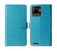Cheshaoping Flip Premium Retro Business Cuir Housse Coque Etui Cas Couverture Protecteur Téléphone Case Portefeuille Cover pour Logicom EZY 2 5" (Bleu)