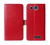 Cheshaoping Flip Premium Retro Business Cuir Housse Coque Etui Cas Couverture Protecteur Téléphone Case Portefeuille Cover pour Panasonic KX TU110 1.77" (Rouge)