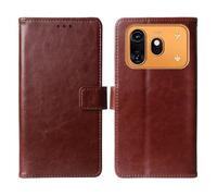 Cheshaoping Flip Premium Retro Business Cuir Housse Coque Etui Cas Couverture Protecteur Téléphone Case Portefeuille Cover pour Coolpad Cool 80 6.7" (Brun)