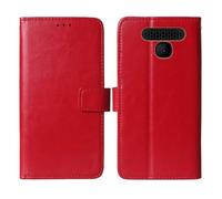 Cheshaoping Flip Premium Retro Business Cuir Housse Coque Etui Cas Couverture Protecteur Téléphone Case Portefeuille Cover pour Logicom Le Posh 405 1.77" (Rouge)