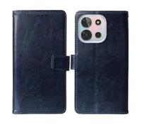 Cheshaoping Flip Premium Retro Business Cuir Housse Coque Etui Cas Couverture Protecteur Téléphone Case Portefeuille Cover pour Novey Force F15 6.56" (Bleu Fonce)