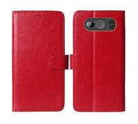 Cheshaoping Flip Premium Retro Business Cuir Housse Coque Etui Cas Couverture Protecteur Téléphone Case Portefeuille Cover pour SPC Fortune 2 Max 2.4" (Rouge)
