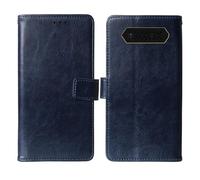 Cheshaoping Flip Premium Retro Business Cuir Housse Coque Etui Cas Couverture Protecteur Téléphone Case Portefeuille Cover pour JCB Tradesman 2F 4G 2.4" (Bleu Fonce)