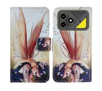 Cheshaoping Housse Case PU Cuir Cover Flip Etui Coque Protection Skin pour Cubot Kingkong Dura 6.88" (Wing Girl Design)