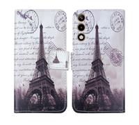 Cheshaoping Housse Case PU Cuir Cover Flip Etui Coque Protection Skin pour Hammer Ventus 5G 6.77" (Stamp Tower Design)
