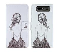 Cheshaoping Housse Case PU Cuir Cover Flip Etui Coque Protection Skin pour Logicom Le XTREM 60 2.4" (Back Girl Design)