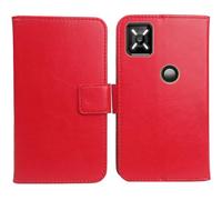 Cheshaoping Housse Coque pour Crosscall Core M6 5.99" PU Cuir Etui Leather Case Cover Flip Cas Couverture Protecteur Portefeuille (Rouge)