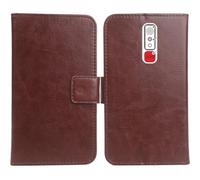 Cheshaoping Housse Coque pour Geemarc CL8600-4G / CL8000 2.8" PU Cuir Etui Leather Case Cover Flip Cas Couverture Protecteur Portefeuille (Brun)