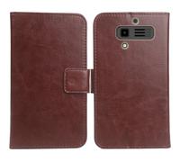 Cheshaoping Housse Coque pour JCB Tradesman 3 4G 2.8" PU Cuir Etui Leather Case Cover Flip Cas Couverture Protecteur Portefeuille (Brun)