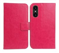 Cheshaoping Housse Coque pour Logicom Comet 6.51" PU Cuir Etui Leather Case Cover Flip Cas Couverture Protecteur Portefeuille (Rose)