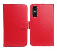 Cheshaoping Housse Coque pour Logicom Comet 6.51" PU Cuir Etui Leather Case Cover Flip Cas Couverture Protecteur Portefeuille (Rouge)