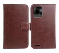 Cheshaoping Housse Coque pour Logicom EZY 2 5" PU Cuir Etui Leather Case Cover Flip Cas Couverture Protecteur Portefeuille (Brun)