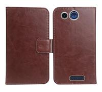 Cheshaoping Housse Coque pour Panasonic KX TU110 1.77" PU Cuir Etui Leather Case Cover Flip Cas Couverture Protecteur Portefeuille (Brun)