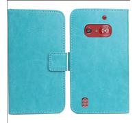 Cheshaoping Housse TPU Silicone Coque pour Doro 1880/1881 2.4" PU Cuir Etui Leather Case Cover Flip Cas Couverture Protecteur Portefeuille Book Wallet (Bleu)
